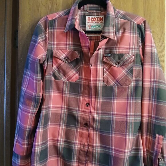 DIXXON Other - DIXXON Flannel Company Pink and Gray Flannel Shreddy Shirt- Size Medium